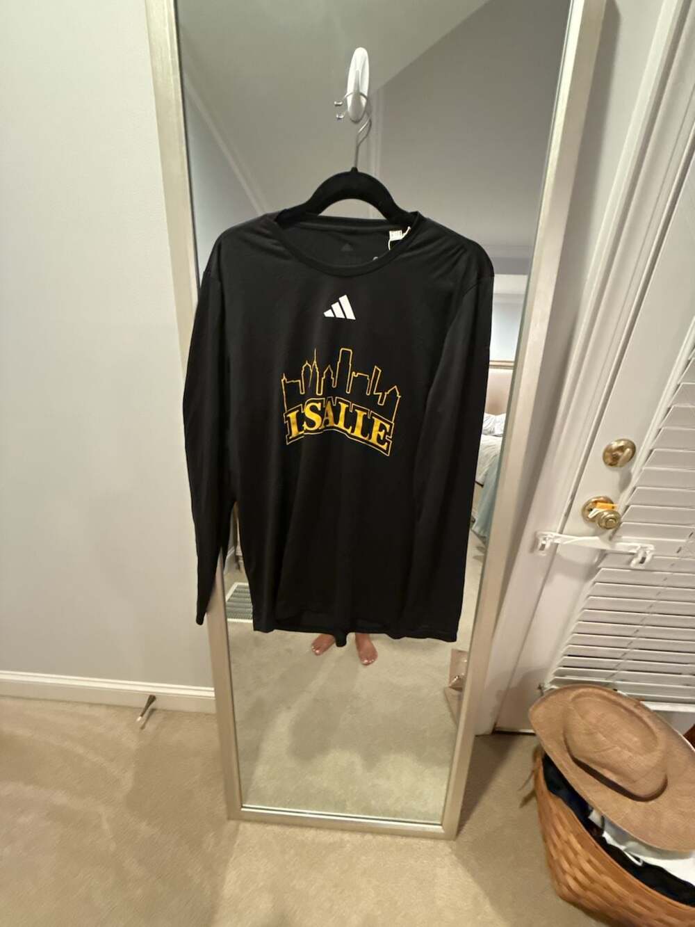 Adidas MLS Pregame A Long Sleeve Shirt Size L Black White La Salle
